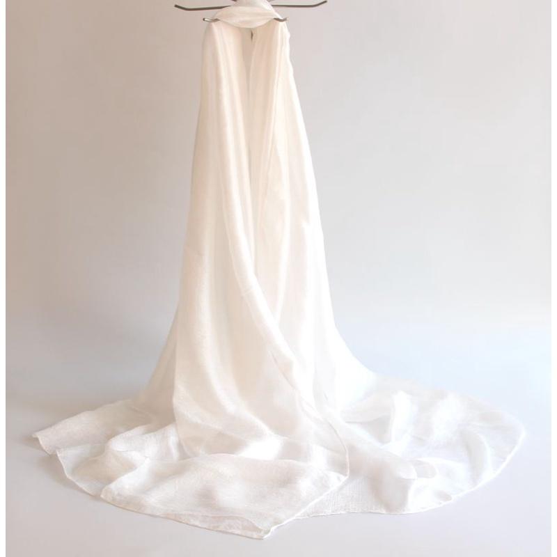 

Новый голландский льняной шарф, женский однотонный шарф из хлопка и льна, универсальная шаль, солнцезащитное пляжное полотенце с жемчугом 180cm белый