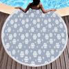 Snowflakes Round Beach Towel Christmas Decor Beach Blanket Soft Microfiber Winter Themed Towel For Boys Girls Teen New Year Gift