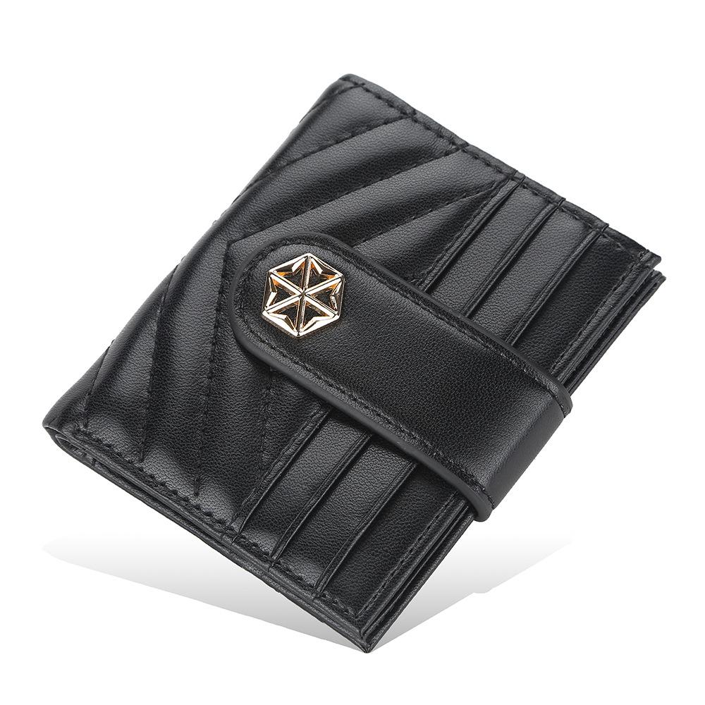 Women's Fashionn Short Purse Korean Style Snap Button Wallet Candy Color Coin Purse Multi-card Slots Billfold Pu Leather Card Holder
