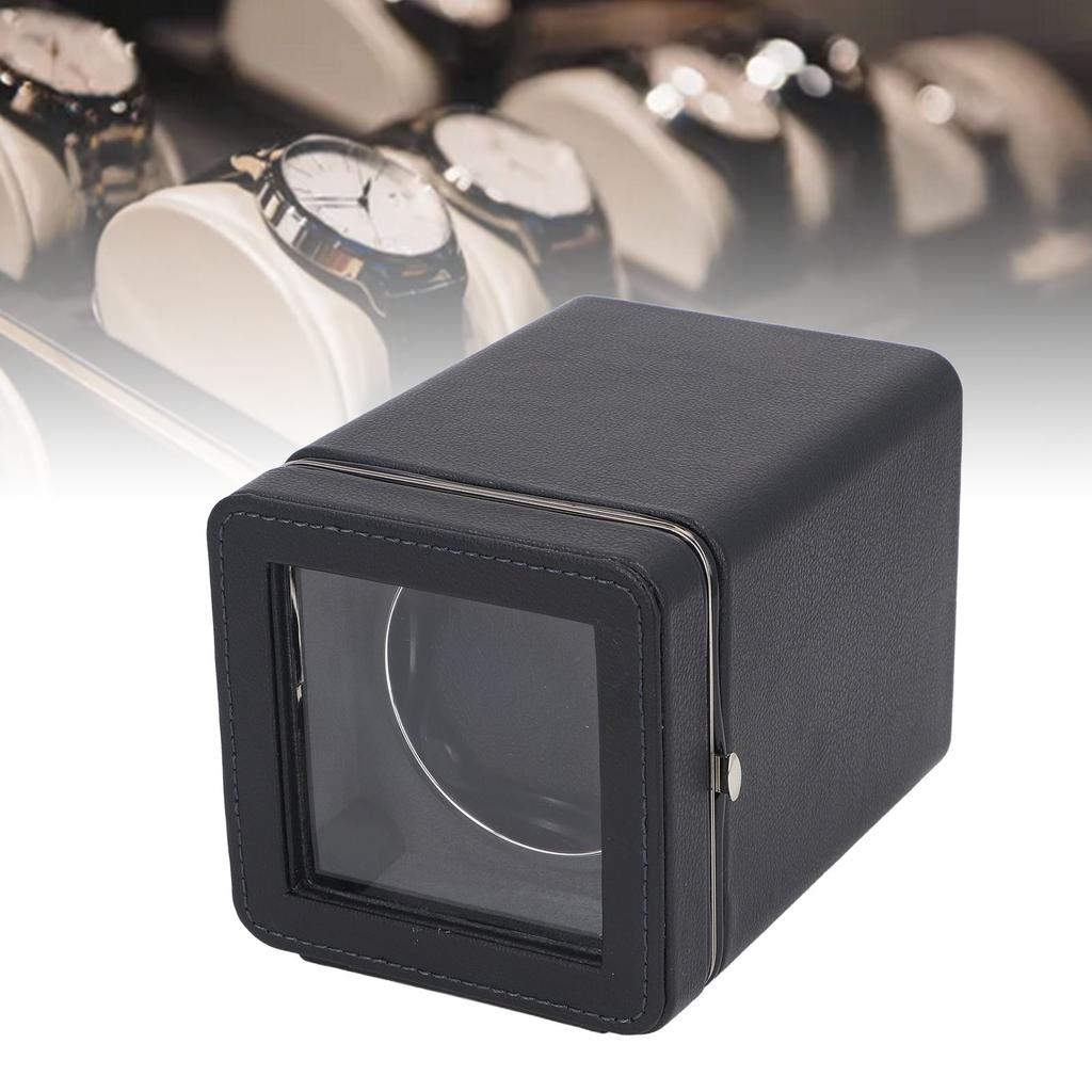 Single Watch Winder 5 Rotating Modes PU Lther Automatic Watch Winder Box with Light USB Type C Power Supply