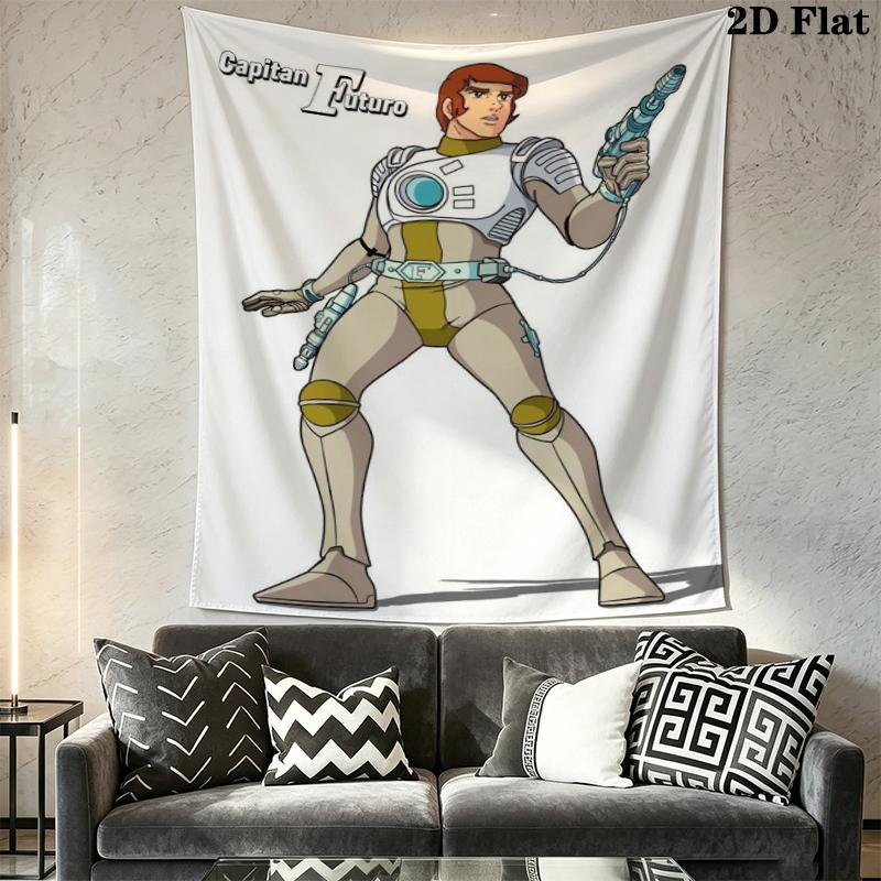 Captain Future Wall Tapestry Aesthetic Wall Hanging Printed Fabric Blanket Decorative Tapestries for Bedroom Living Room Home Decor