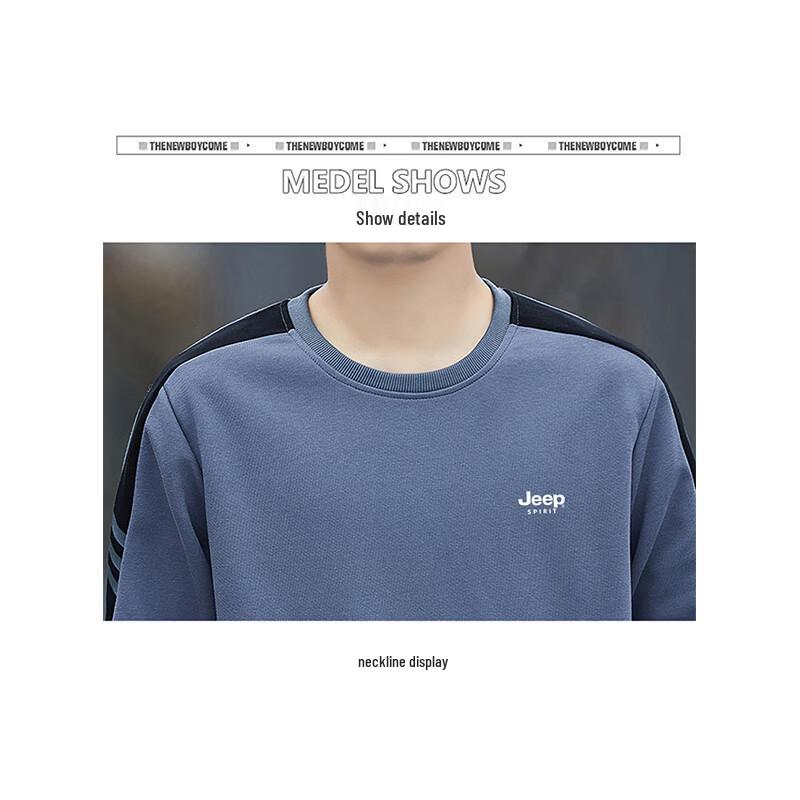 JEEP SPIRIT Men's Long-Sleeve Crew Neck Casual T-Shirt