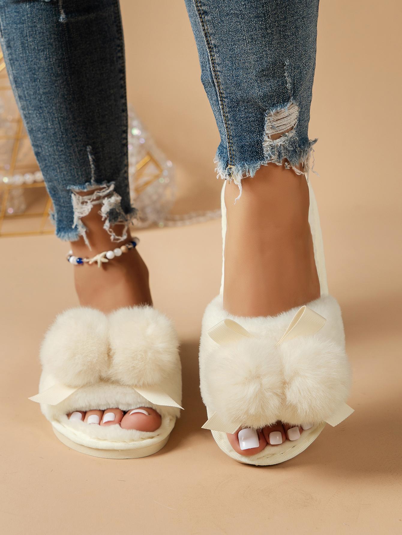 

модные осенние новые женские тапочки с круглым носком на плоской подошве для женщин с открытым носком, без застежек, на платформе для помещений, противоскользящие домашние хлопковые туфли 42-43 белый