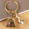 Zodiac Brass Keychain with Copper Bell Pendant - Small Charm Jewelry