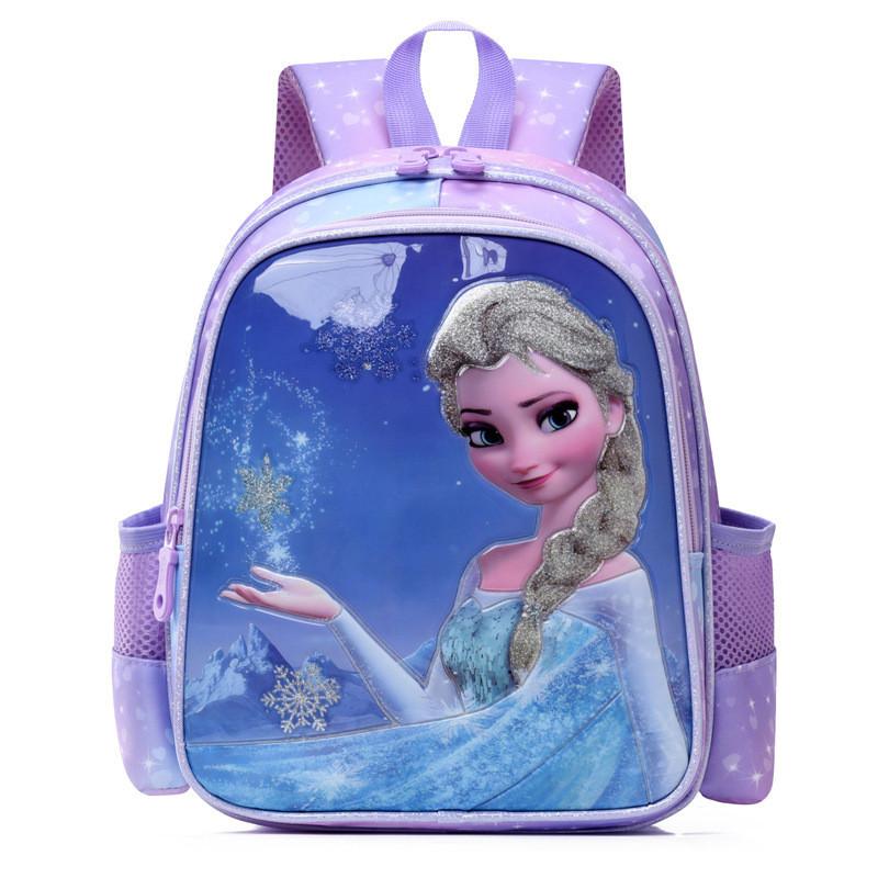 

Adorable Cartoon Nylon Backpack For Kids With Curved Straps And Fun Designs Purple Frozen