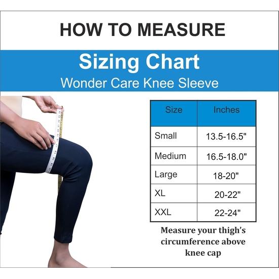 Wonder Care Knee Cap Support for Knee Joint Pain Relief Stretchable Knee Compression Brace Pair for Men & Women Arthritis Relief Black (XL)