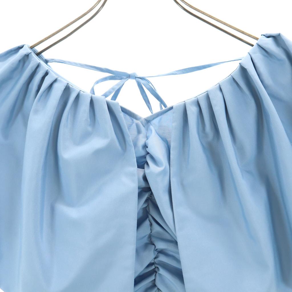 Unused FRAY I.D No Sleeve Big Collar Frill Blouse Blue Women Used