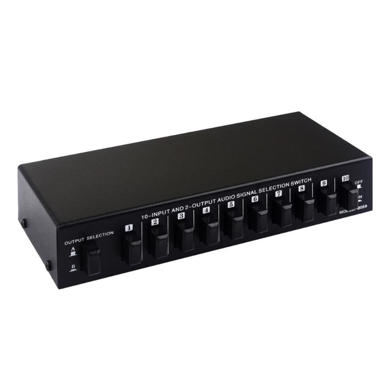 10 in 2 out/2-In 10-Out Sound Signal Selection Switcher Switching Comparator Double Way Easy Switching 10Hz-50KHz