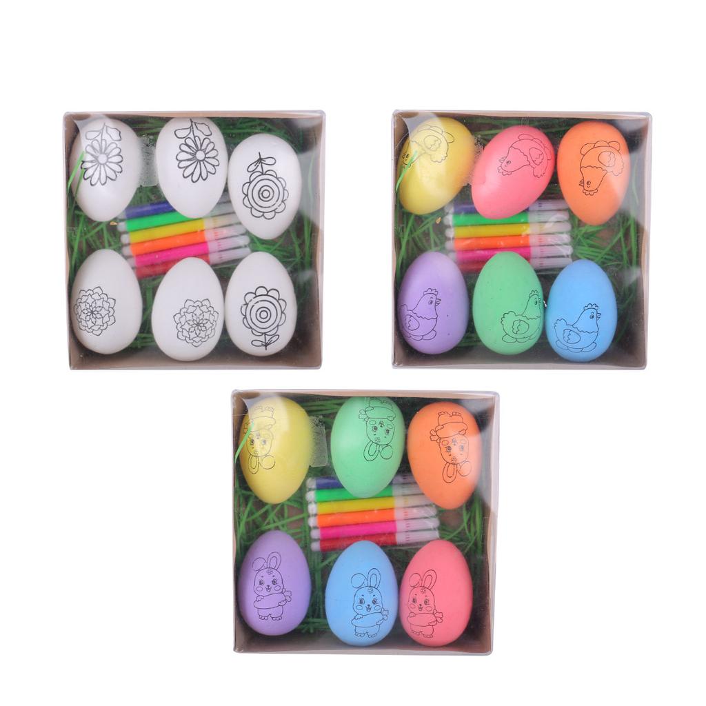 Easter Egg Diy Children'S Hand-Painted Rabbit Chick Simulation Egg Set Graffiti Resurrection Egg Toy