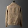 2023 New Autumn and Winter Polo Neck Slim Fit Handsome Casual and Versatile Korean Style Work Wear Deerskin Fleece Jacket