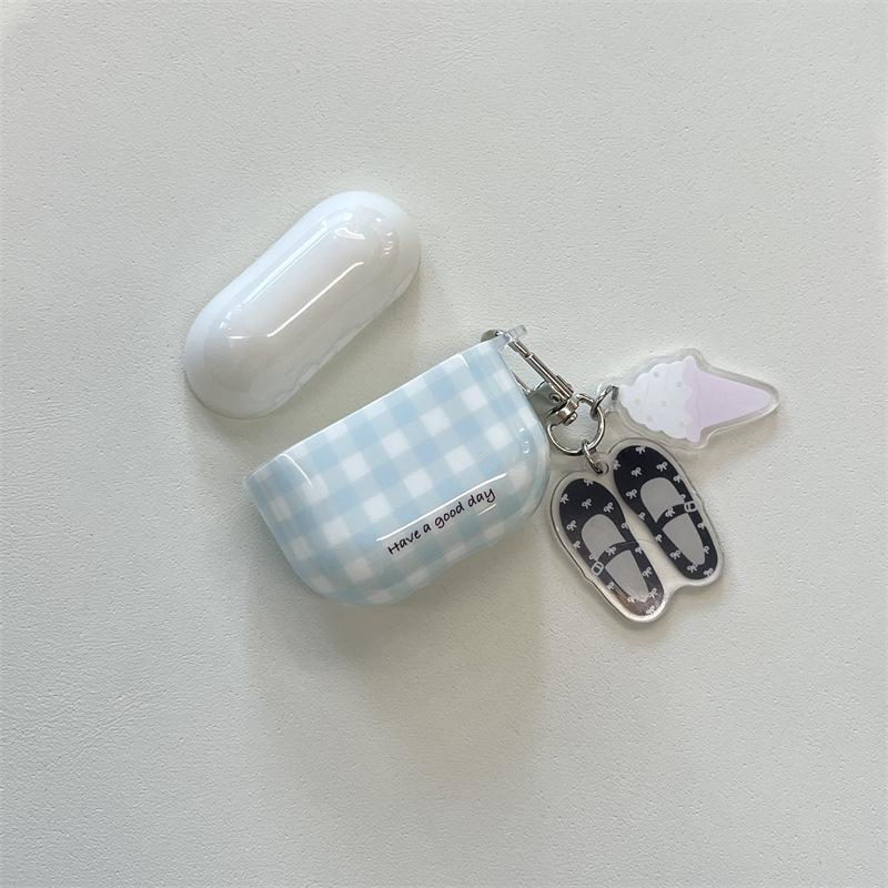 Korean Blue Plaid AirpodsPro1 Earphone Case for Apple 1/1/1/1st Generation Wireless Bluetooth Case