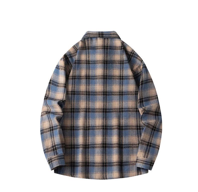 Men's Long Sleeve Plaid Shirt - Spring/Autumn Hong Kong Style Trendy Casual Jacket Top