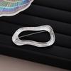 Irregular Oval Delicate Smooth Brooch, Simple Light Luxury High-End Fashion Brooch Women