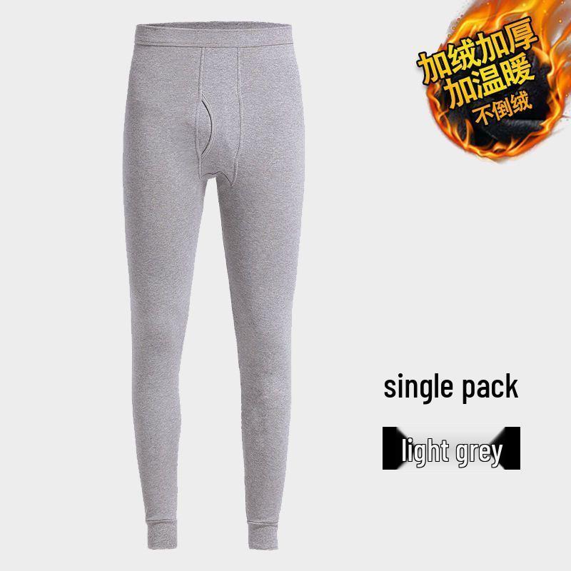 Men's Slim Fit Fleece-Lined Thermal Cotton Pants: Winter Underwear Base Layer.