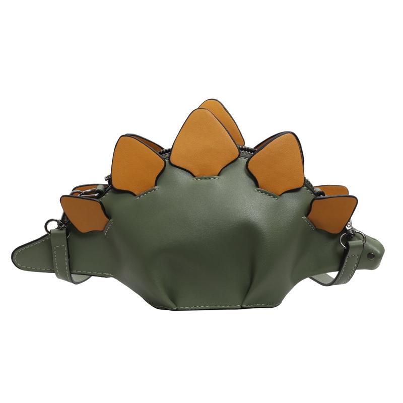 

1 шт. Женская контрастная цветная сумка через плечо из искусственной кожи, модная женская сумка в форме динозавра, подходит для мобильного телефона, кошелька, держателя карт