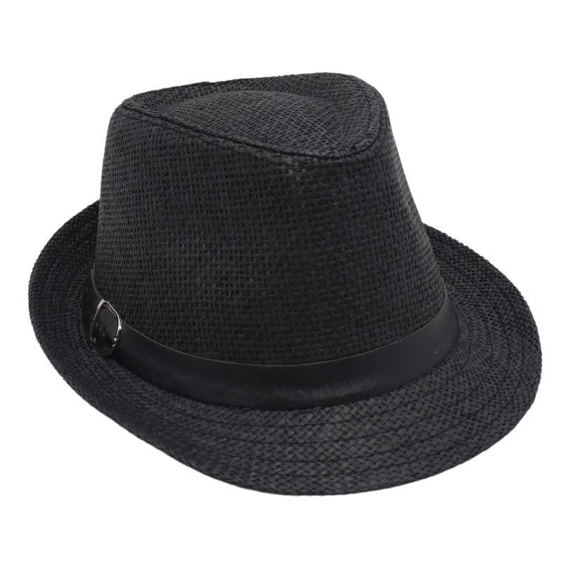 Tavaszi és Nyári Szalmakalap Tengerparti Nyaralás Hűs Kalap Rövid Karimájú Napvédő Kalap Csatos Úriember Churchill Kalap Külföldi Stílusú Férfi