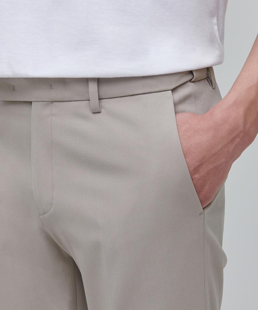 MUSINSA STANDARD Skinny Hidden Elastic Waist Crop Slacks [Light Beige]