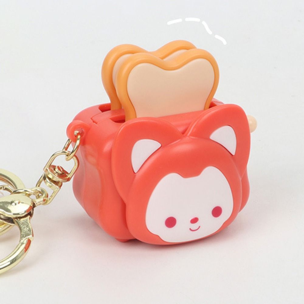 Luminescence Toaster Keychain Mini Cartoon Keychain Bag Accessories Animal Pendant  Women