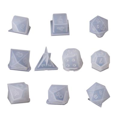 10 Pcs/Set Transparent Epoxy Mold UV Resin DIY Dice Mould Crafts Making Molds