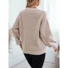 Solid Color Pocket Pullover Women's Sweater Autumn And Winter New Casual Round Neck Long Sleeve Knitted Sweater