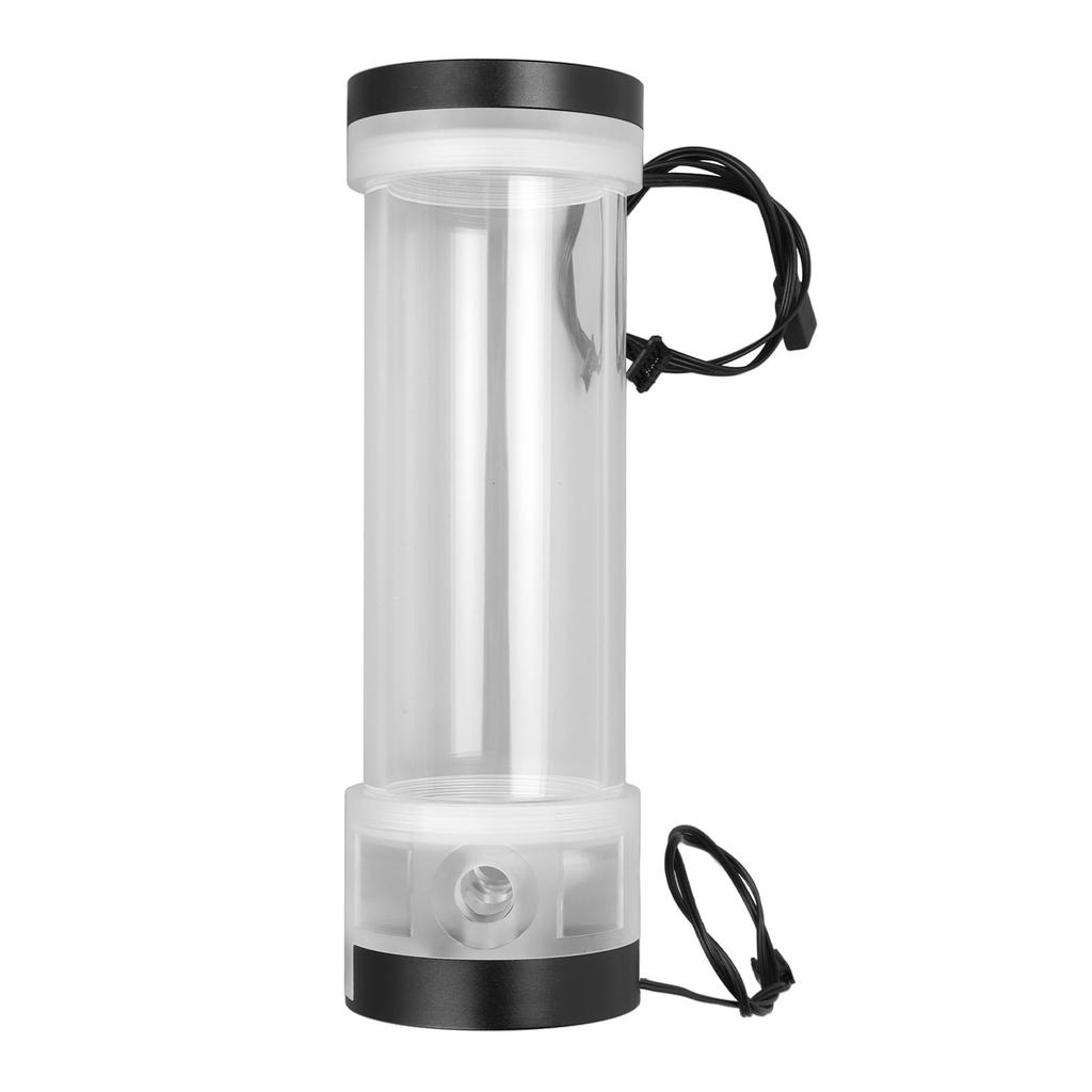 Water Cooling Tank Transparency 210mm Cylinder Temperature Display Reservoir Water Cooling with G1 4 Hole RGB Lighting