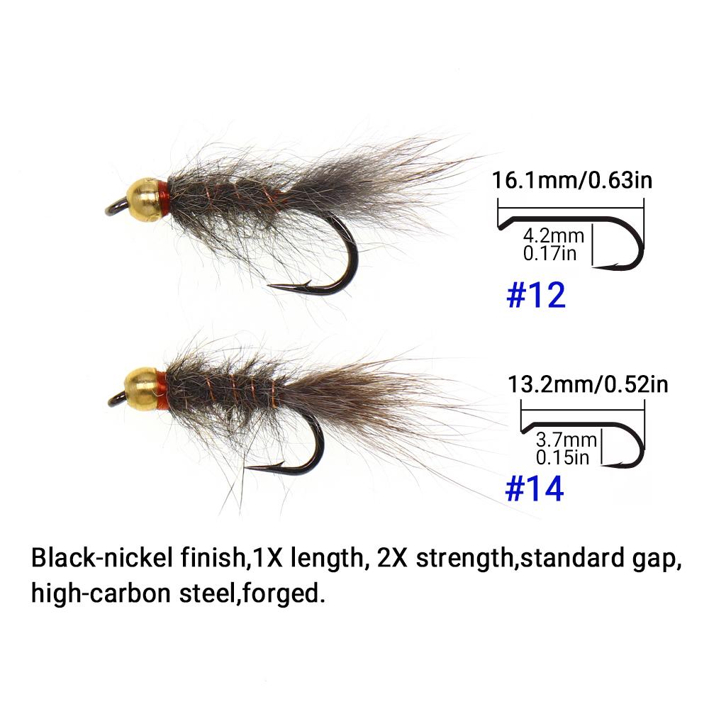 4 Stück/6 Stück Messingperlenkopf-Eichhörnchenhaar-Nymphen, natürliche graue Fliegen, künstliche Insektenköder, Forellen-, Äschen- und Barschangelköder