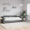Daybed with Mattress Dark Grey 90 X 190 Cm Fabric