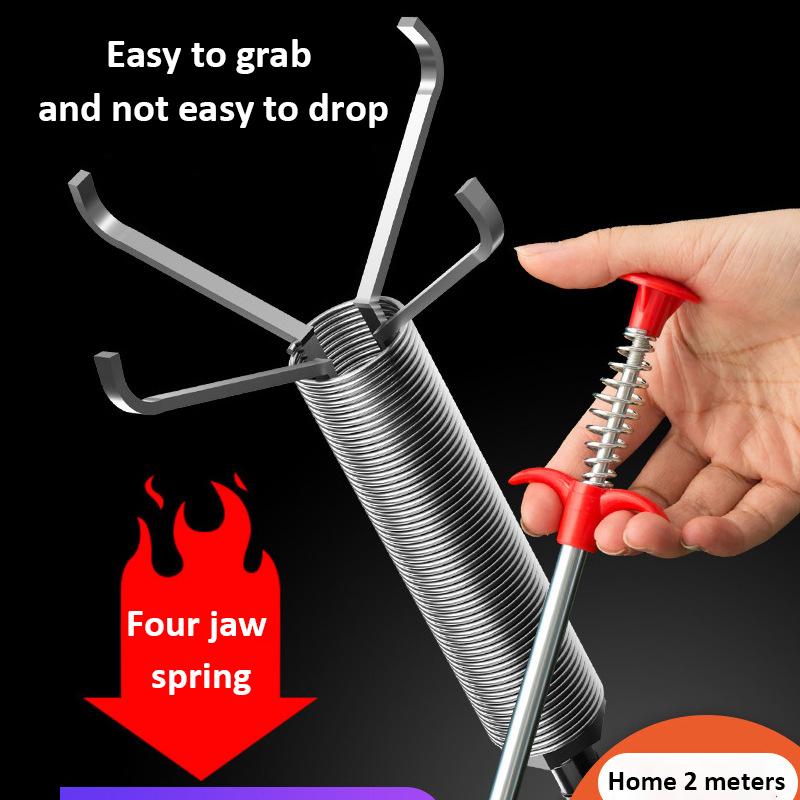 60CM Bendable Drain Clog Dredge Tools Flexible Grabber Claw Pick Up Reacher Water Sink Cleaning Hook Drain Clog Remover Tools