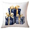Popular Christmas Pillow Cover Retro Watercolor Blue Print Home Cushion Pillow Cover Premium Durable Quality Useful