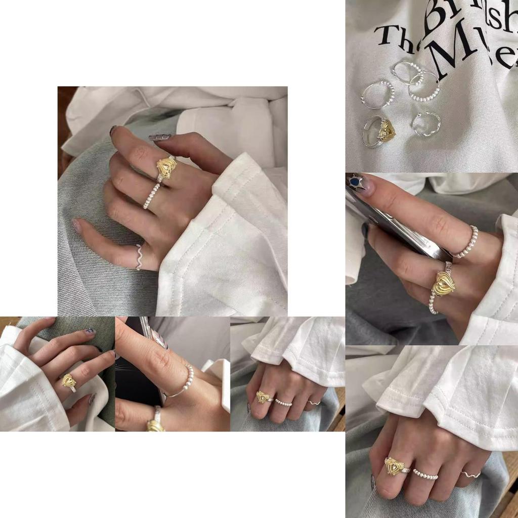 Eleganter mehrfarbiger Herzring für Damen Modern und minimalistisch Verstellbares Kupferband