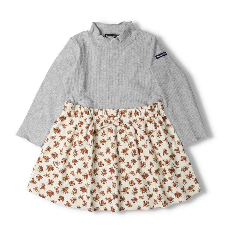 [Children's Clothing] Moujonjon (Moojeongjeong) Teleco High Neck Floral Print One-piece Dress 80cm-140cm M60304