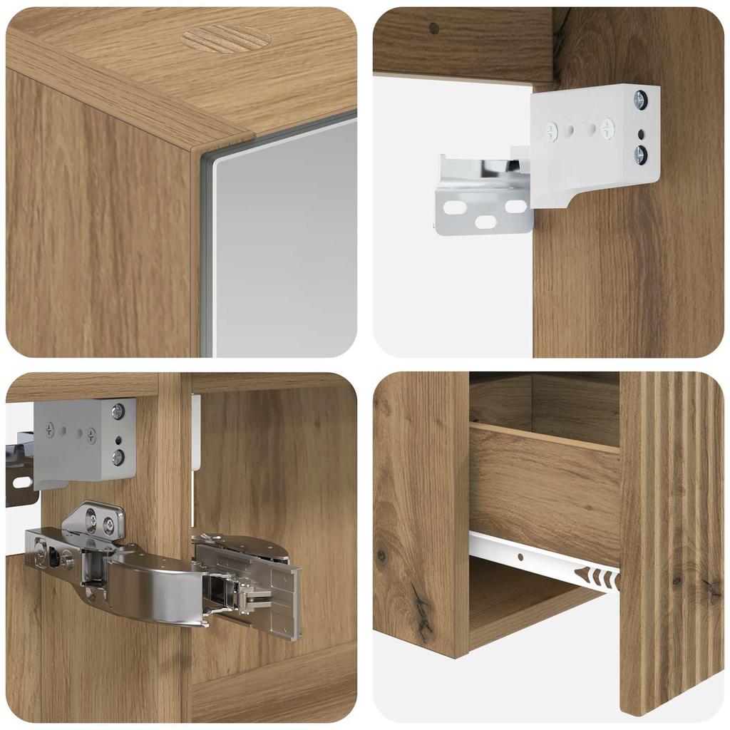 Bathroom Cabinet Set 4 pcs Artisan Oak 100 x 14.5 x 70 cm