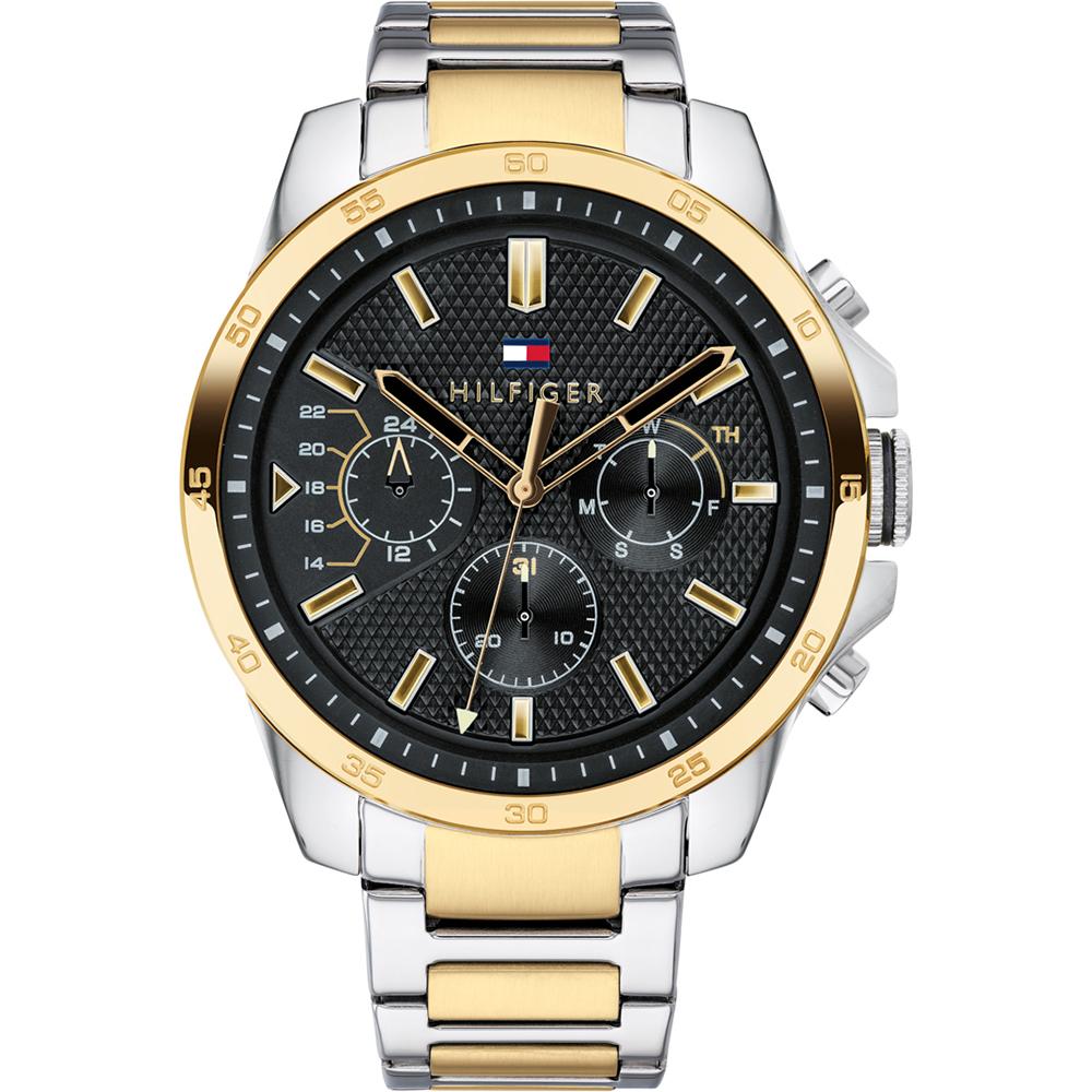 Tommy Hilfiger Historical Collection Black Bicolor Metal Men s Quartz Watch 1791559 чёрный