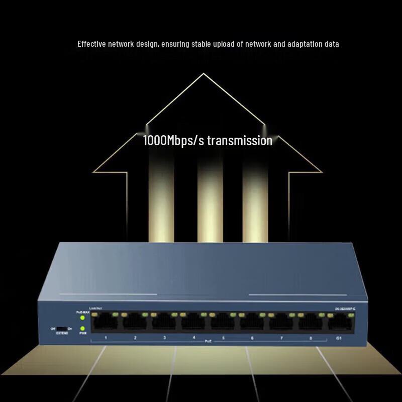 Hikvision 9-Port 100Mbps Unmanaged PoE Switch CN plug (adapter included)