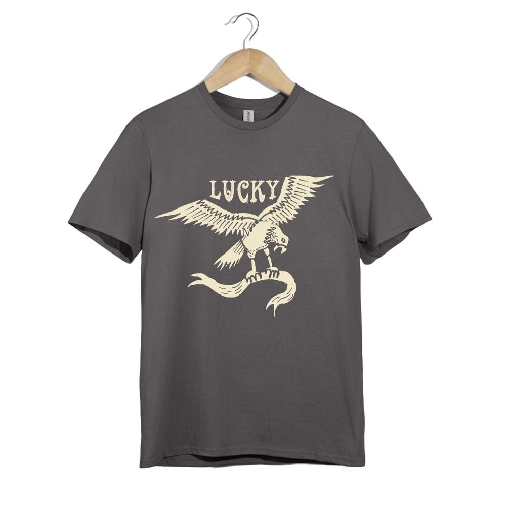 

Vintage Biker T Shirt Unisex Lucky Eagle Tattoo Style Retro Graphic Gift Top Tee 3XL