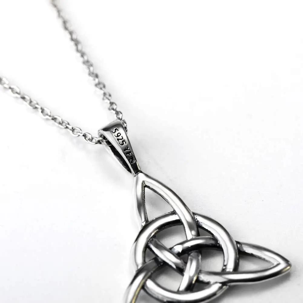 Sterlingsilber Vintage Hexenknoten Anhänger Halskette Keltischer Knoten Kreuz Glücksknoten Halskette Amulett Schmuck Geschenk