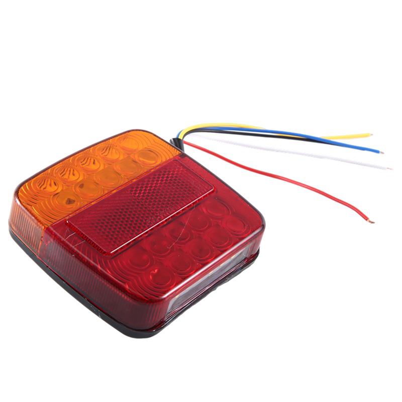 12V LED Square Lamp Two-Color Tail Lamp Universal Car Supplies Replacement Accessories Red Cover As Shown Red Cover
