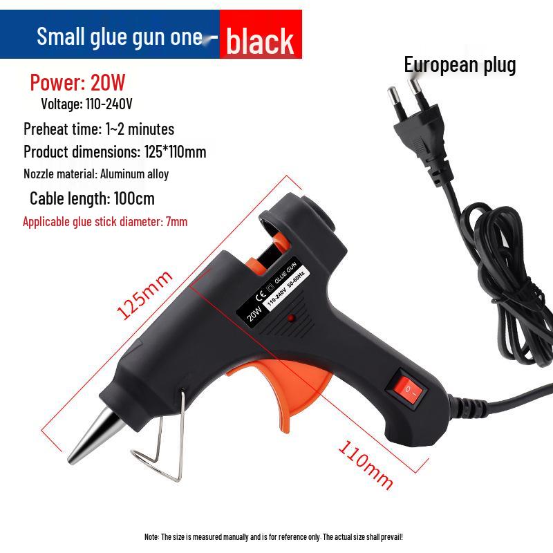20W DIY Hot Melt Glue Gun for Household & Children's Crafts - Includes 11mm Glue Sticks