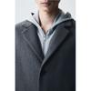 H M sliM Fit Wool Blend Coat Dark Grey