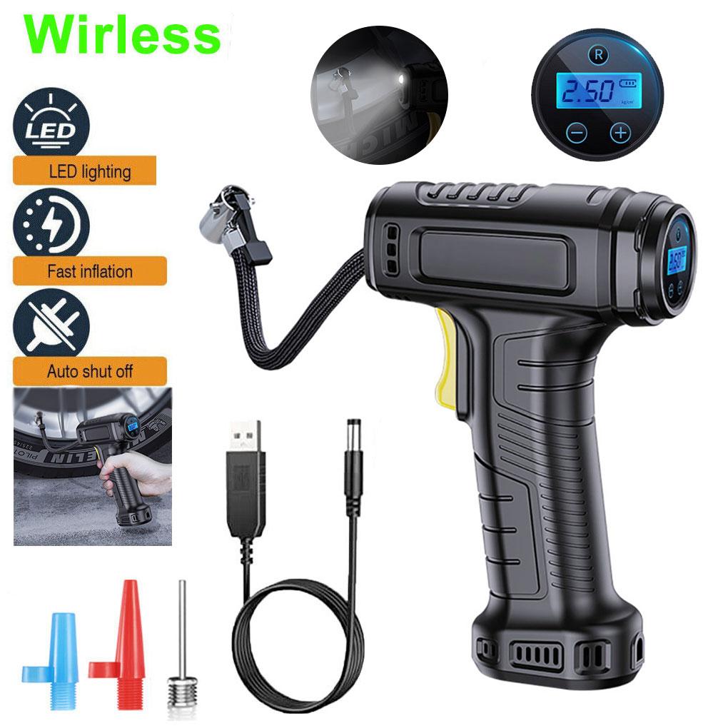 120W Handheld Air Compressor Wireless Inflatable Pump Portable Air Pump Tire Inflator Digital for Car Bicycle Balls