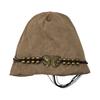 Women's Knitted Hat Winter Soft Warm Skull Cap with Tassel Ladies Stretch Slouchy Hat with Beads And Butterfly Decor