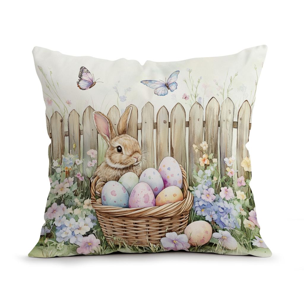 Easter Egg Cushion Pillowcase Printed Polyester 40/45/50Cm Throw Pillowcover Decorative Sofa Cushion Pillowslip Home Decor
