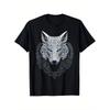 Men'S Relaxed Fit T-Shirt Featuring a Detailed Wolf And Celtic Knot Graphic, a Black Casual Tee Suitable for Year-Round Use, Available In Sizes S To