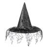 Light-Up Spiderweb Witch Hat Halloween Decoration