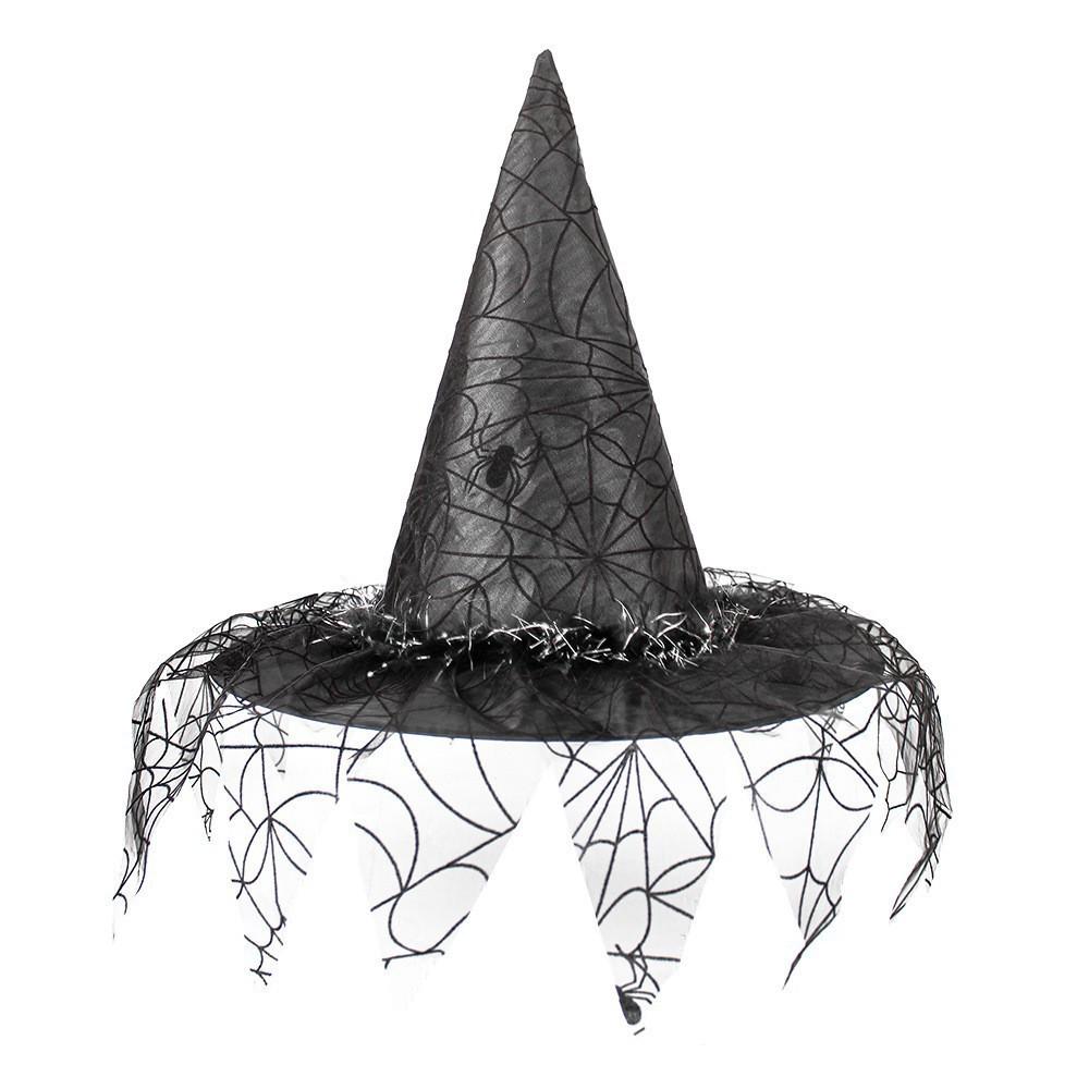 Light-Up Spiderweb Witch Hat Halloween Decoration