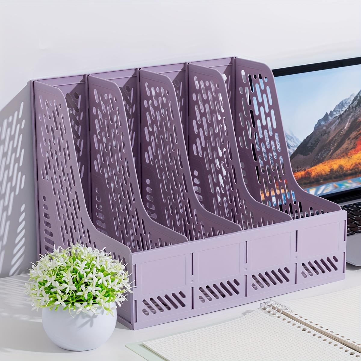 Magazine File Holder Desk Organizer File Folder for Office Organization and Storage Sturdy Plastic 4 Vertical Compartmente 3450₽