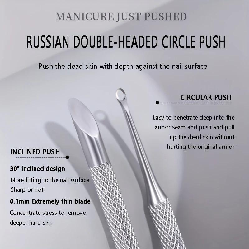 Stainless Steel Cuticle Pusher Nail Care Tool, Multi-Functional Dead Skin Remover, Portable and Durable, Foot Pedicure and Manic