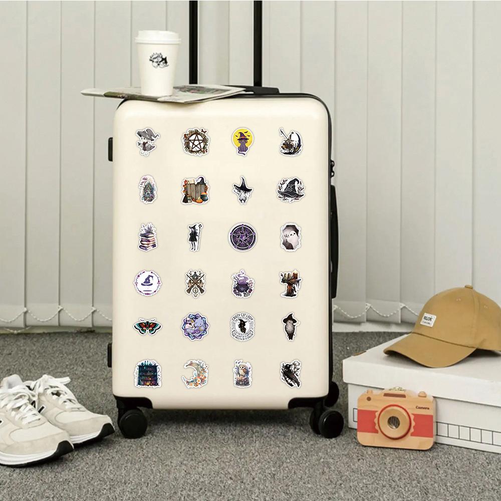 10 30 50Pcs Vintage Gothic Magic World Witch Cat Anime Stickers Laptop Motorcycle Luggage Car Phone Waterproof Sticker Decals