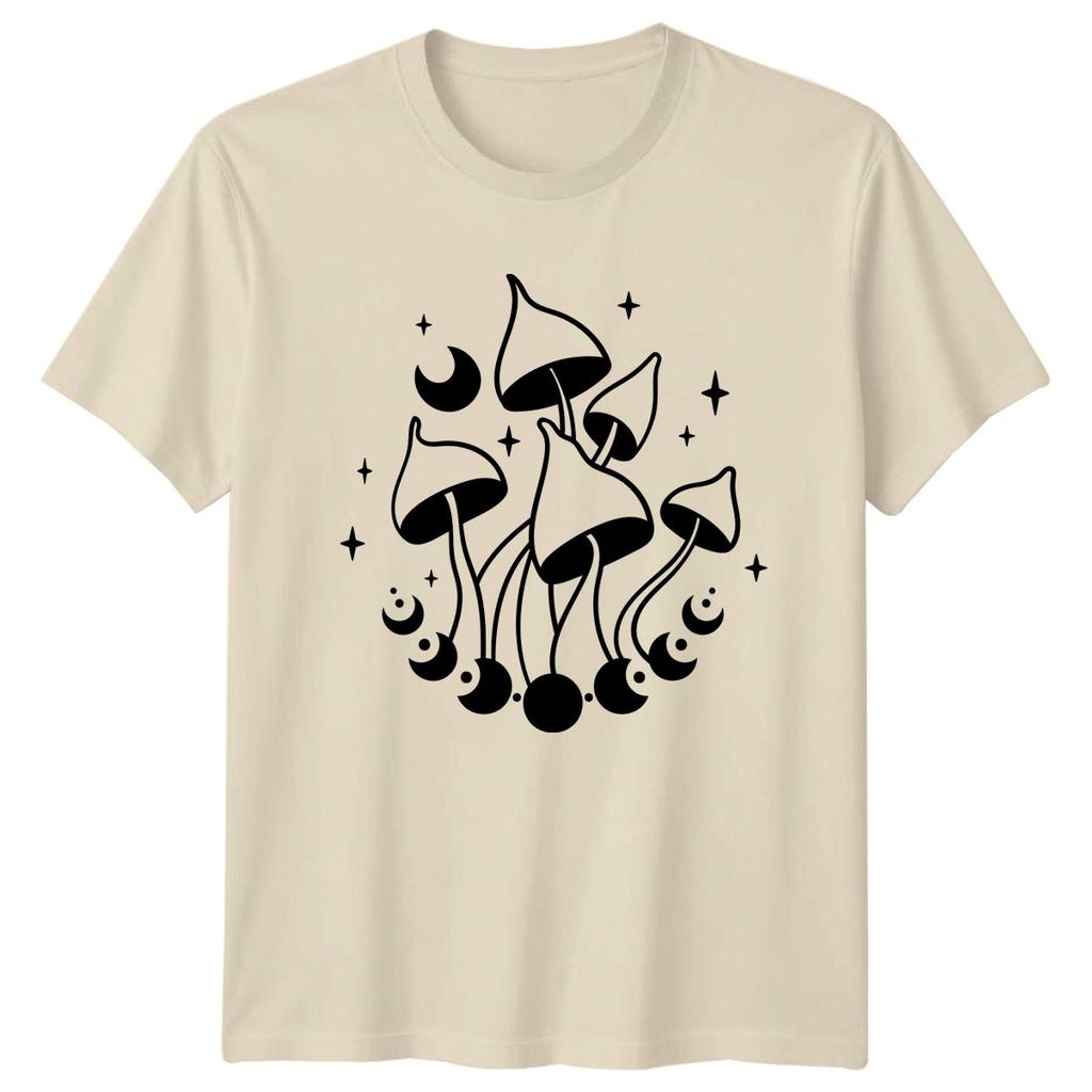 Mystical Mushroom Moon Phases Magic TShirt Boho Witch Fungi Nature Birthday
