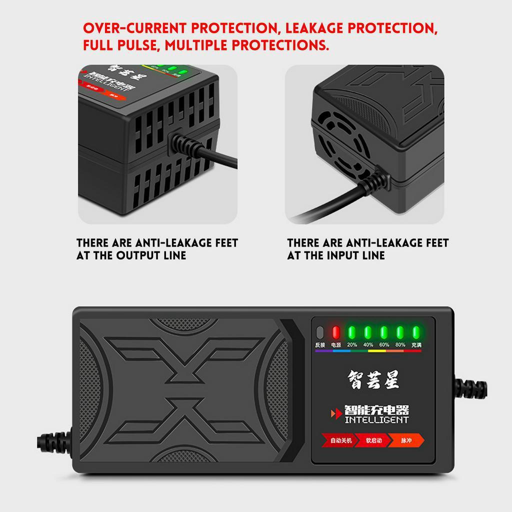 Negru 200V-220V 50Hz Încărcător pentru vehicul electric Cu afișaj cu 7 lumini afișaj putere protecție curent/ protecție la scurgeri/ impuls complet